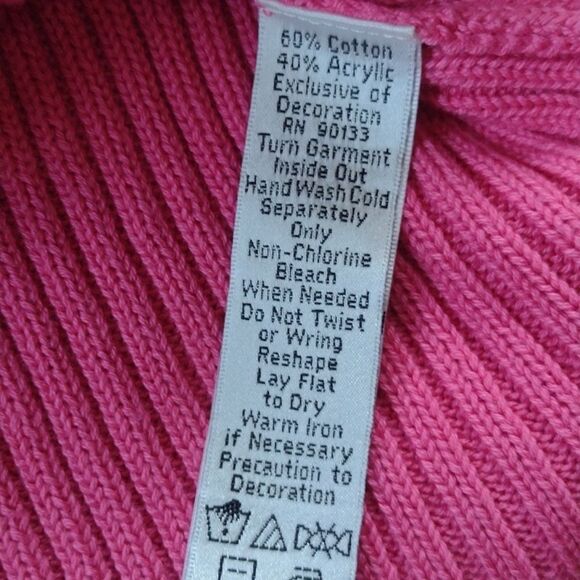 Quacker Factory Full Zip Short Sleeve Hot Pink Ribbed Cardigan with Size Large - Picture 7 of 9